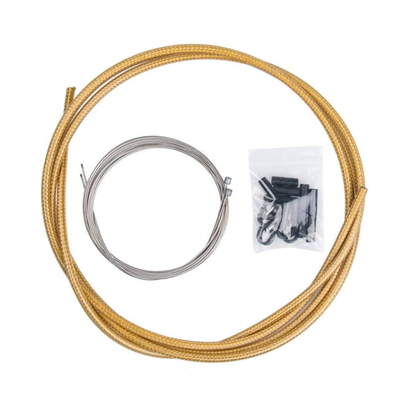 EASTERN POWER Shift/Shifter Cable & Housing Set, Derailleur Cables Braided PTFE Cable Housing Set for Mountain Bike and Road Bicycle, Universal?Gold