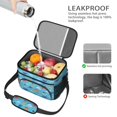 thumbnail image 4 of Dinosaur and Skeleton Bright Blue Insulated Lunch Box for Women Men, Medium Leakproof Cooler Bag with Adjustable Strap, 10"x6.7"x8", 4 of 6
