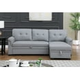thumbnail image 5 of Vegan Leather Modern Reversible Sleeper Sectional Sofa with Storage Chaise, Sofa bed,Pull Out Sofa Bed,Convertible Sleeper Sofa for Living Room Bedroom Offices,Gray, 5 of 8