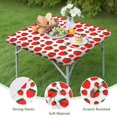 thumbnail image 4 of Red Strawberry Plants Fruit Green Leaf White Pattern Square Fitted Tablecloth with Elastic Edge,Square Table Cover,Washable Elastic Table Cover for Home Kitchen Party Decor 34"x34", 4 of 6