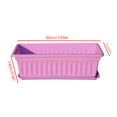 thumbnail image 2 of Maceta rectangular de resina, orificio de drenaje, maceta de flores para vegetales, bandeja para plantas de jardín en casa, púrpura 50x21x14cm 3 Piezas seitruly HA6722-04B, 2 of 6