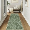 thumbnail image 2 of Haperlare Vintage Rug Runner 2'x6' Entryway Floral Area Rugs for Hallway Washable Low Pile Rugs for Bedroom Non Slip Kitchen Laundry Rug Forest Green, 2 of 7