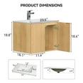 thumbnail image 6 of KZElegy 24" Modern Wall Mounted Floating Cabinet Bathroom Vanity with Sink and Wavy Textured Soft-Close Doors,Nature Color, 6 of 8
