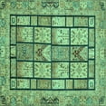 thumbnail image 1 of Ahgly Company Machine Washable Indoor Square Abstract Turquoise Blue Modern Area Rugs, 6' Square, 1 of 4