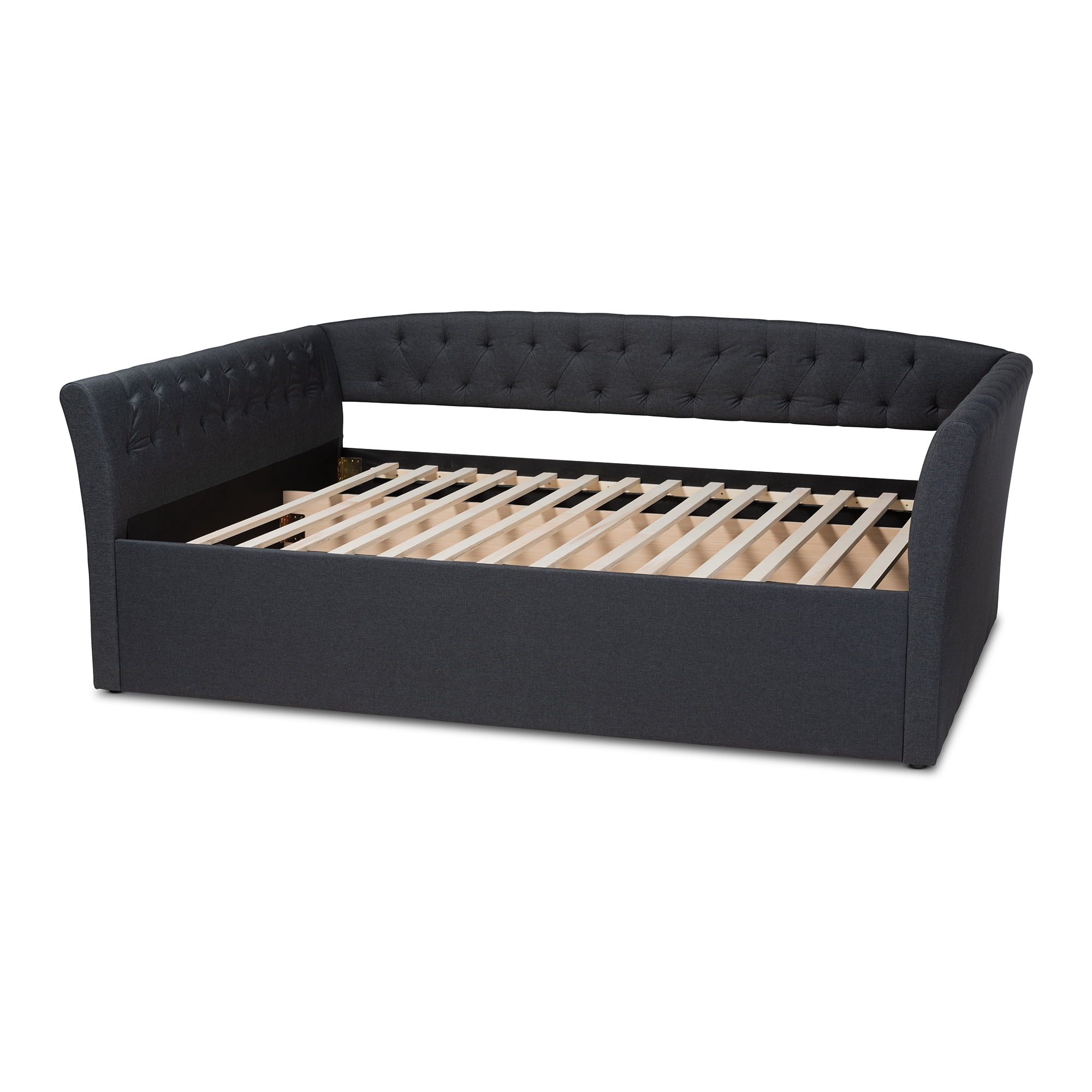 Baxton Studio Delora Dark Gray Upholstered Queen Size Daybed