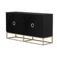 thumbnail image 6 of TUANLUO Black 4-Doors Accent Cabinet with Gold Metal Legs, Entryway Cabinet with Adjustable Shelves, Modern Storage Cabinet, Wood Accent Cabinet Furniture for Living Room Kitchen Dining Room, 6 of 10