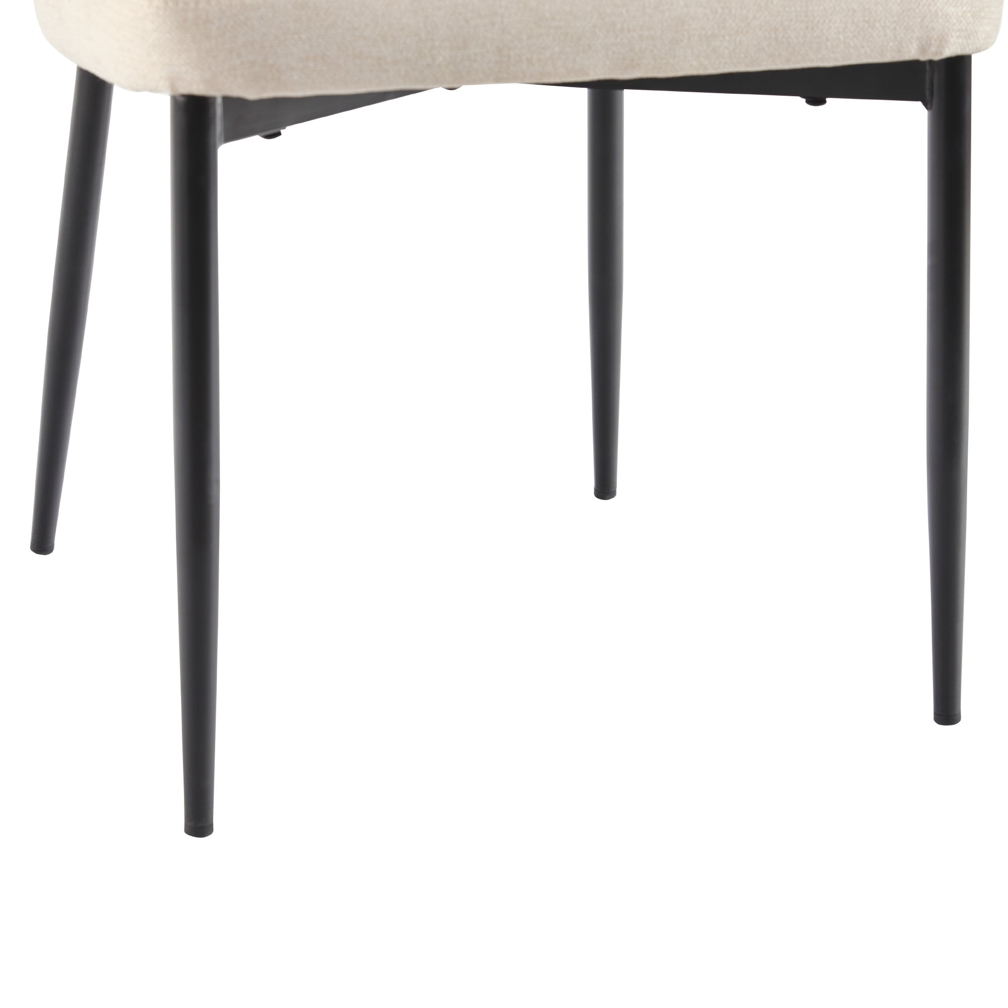 Walker Edison Modern Curved Back Upholstered Dining Chair, Set of 2, Ivory