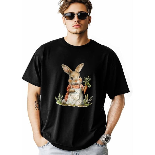 Easter Graphic Short Sleeve Men's T-Shirt, L Black