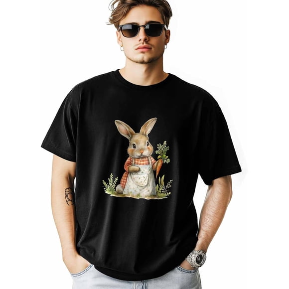 Easter Graphic Short Sleeve Men's T-Shirt, L Black