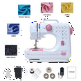 thumbnail image 4 of VIFERR Electric Sewing Machine Crafting Speed Crafting Mending Machine Portable Mini with 12 Built-in Stitches, 2 Speeds Double Thread, Embroidery,Foot Pedal for Beginners and Kids (White and Pink), 4 of 10