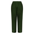 thumbnail image 3 of Women's cotton and linen long pants, stretch high-waisted straight leg casual pants, pants, 3 of 9