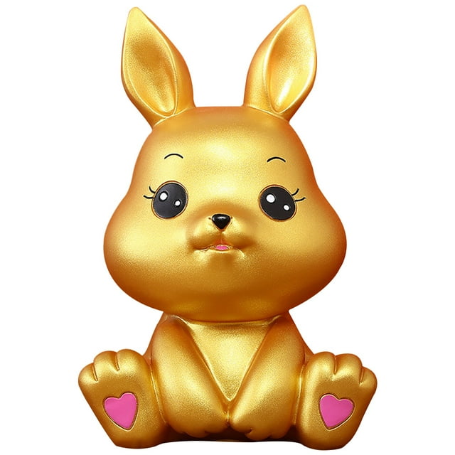 Alcancía de conejo, figura de conejo de Año Nuevo, alcancía, conejo del zodiaco, tarro para ahorrar dinero para niños