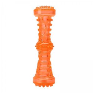 TISHITA 2X Dog Chew Toys Teeth Cleaning Squeaky Dog Toys Orange 18x5cm