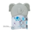thumbnail image 3 of Nuby Happy Hands Teething Mitten for Babies, Gray Elephant Design, 3 of 8