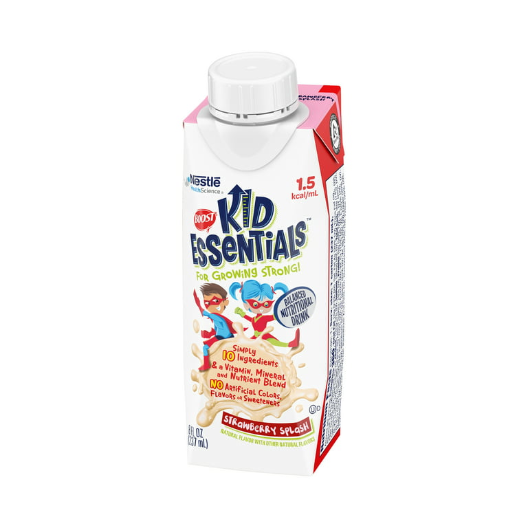 Boost Kid Essentials 1.5 Pediatric Oral Supplement Strawberry Splash 8 oz  Carton 24 Ct