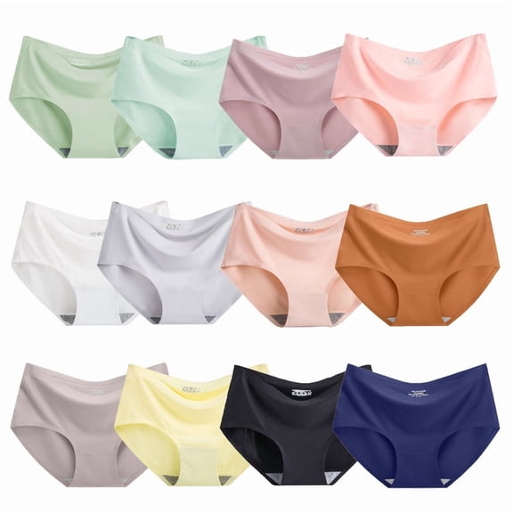 12 PCS Teen Girls Seamless Underwear Big Girl Fashion Comfortable Panties Size 9-10Years