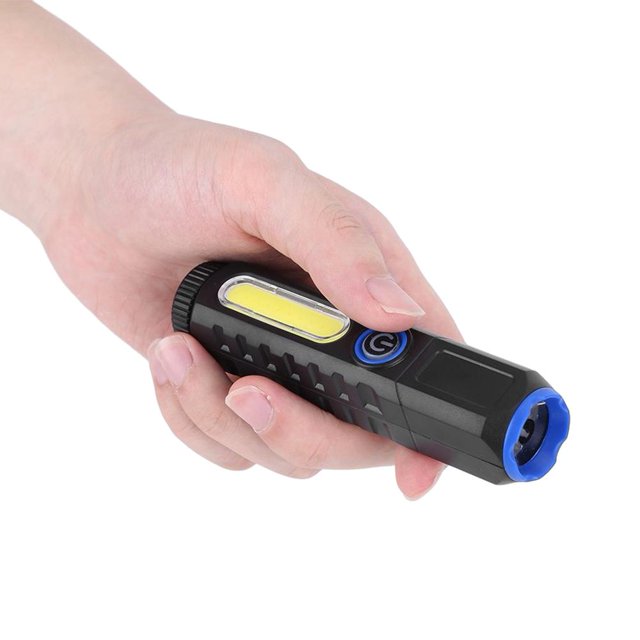 Linterna de emergencia XPE 4 modos COB LED linterna fuerte para exteriores (azul)