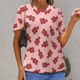 thumbnail image 6 of Lobster Print Pink Women's Short Sleeve Tops Casual Blouses T Shirt, 6 of 6