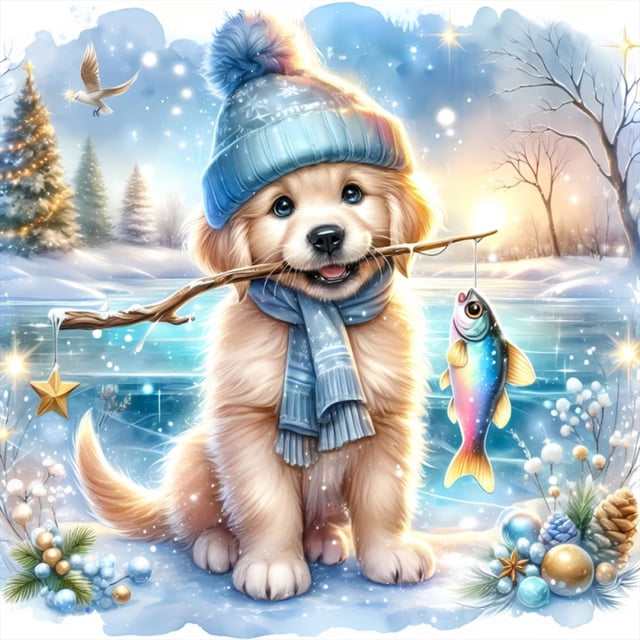 5D DIY Taladro Diamante Pintura Perro Kit Del Arte 40x40cm