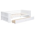 thumbnail image 5 of Harper & Bright Designs Wood Twin Size Daybed Frame with Storage Drawers, Day Bed Frame Twin with Storage Shelves for Boys Girls, White, 5 of 12