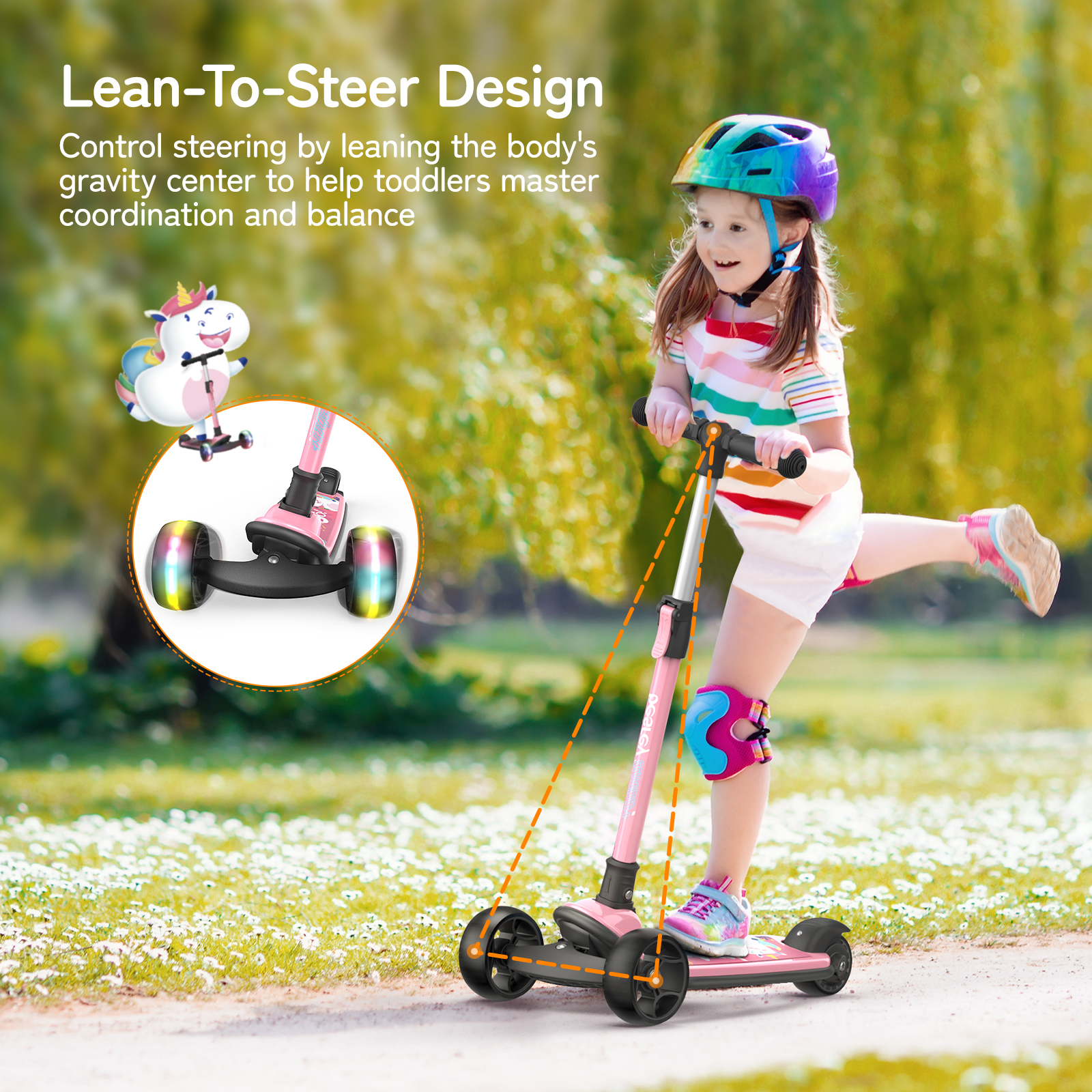 Besrey 3-Wheel Kick Scooter for Kids photo 4