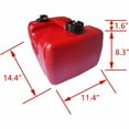 thumbnail image 2 of ACA Portable Fuel Tank 12L/3 Gallon For Marine Outboard Engine Red Rectangular Fuel Tank With Handle, 2 of 3