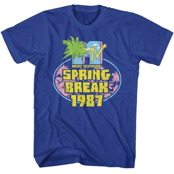 MTV Spring Break 87 Royal Adult T-Shirt