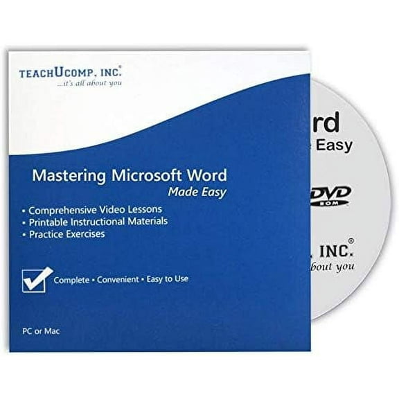 Learn Word for Microsoft 365 DVD-ROM Training Video Tutorial Course: a Software Reference How-To Guide for Windows by TeachUcomp, Inc.