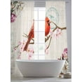 thumbnail image 5 of Cardinal Sheer Curtains 84 Inch Long 2 Panels, Red Bird Floral Vintage Classical Light Filtering Rod Pocket Semi Sheer Curtains, Sheer Voile Drapes for Living Room Bedroom, 52"x84", 5 of 5