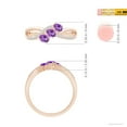 thumbnail image 5 of ANGARA Natural Oval Amethyst Three Stone Bypass Ring with Diamonds in 14K Rose Gold for Women (Size-4x3mm) | February Birthstone, Birthday, Anniversary, Jewelry Gift for Women | Natural Amethyst Ring, 5 of 9