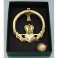 thumbnail image 1 of Large Claddagh Brass Door Knocker Cross Back, 1 of 3
