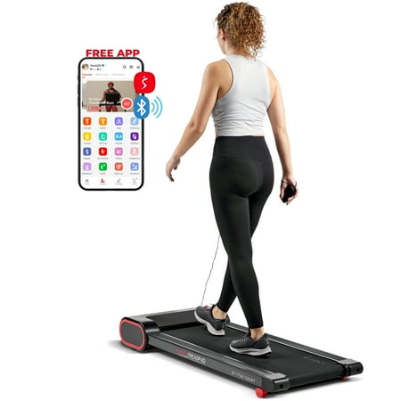 Sunny Health & Fitness Slim Under Desk Walking Treadpad w Free SunnyFit® App Membership - SF-T7945SMART