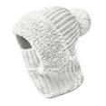 thumbnail image 3 of 3-in-1 Knitted Winter Hat Set for Women - Lined Beanie with Attached Scarf and Face Mask, Windproof Cold Weather Ski Snow Cap, 3 of 3