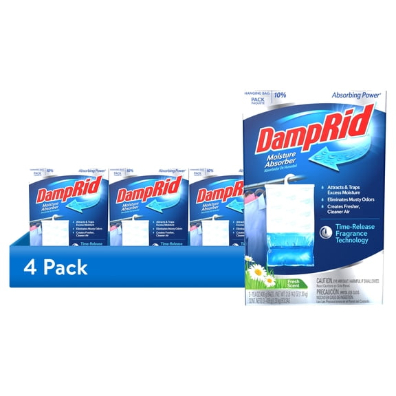 (4 pack) DampRid Fresh Scent Hanging Moisture Absorbers, 3 Count