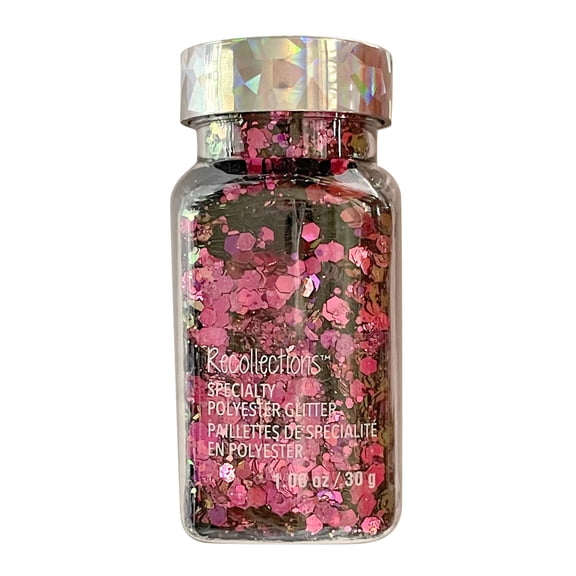 12 Pack: Color Shift Red & Fuchsia Polyester Glitter Mix by Recollections
