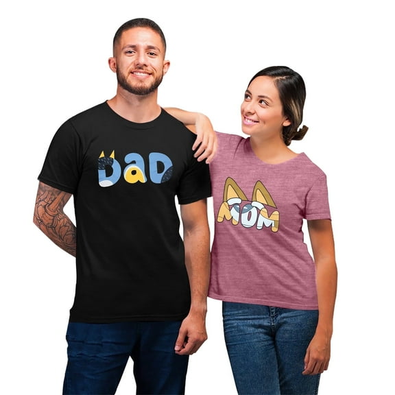 MOUSYA Dog Mom Shirt Mom and Dad Shirts Couple Outfit T-Shirt Casual Letter Graphic Top Tees