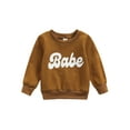thumbnail image 2 of Musuos Newborn Baby Girls Boys Crewneck Sweatshirts Long Sleeve Babe Print Pullover Top, 2 of 7