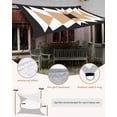 thumbnail image 5 of Sun Shade Sail 12x16Ft Boho Brown White Black Geometric Moroccan Rustic Farmhouse Uv Block Sunshade Canopy Outdoor Shade Cover Rectangle Shade Cloth For Patio Garden Yard Deck Pergola, 5 of 6