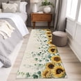 thumbnail image 4 of Runner Rug 2'x6', Sunflower Washable Non-Slip Hallway Runner Rugs, Yellow Floral Pastoral Botanical Leaves Rustic Bedside Rugs Floor Mats Carpet Runners for Kitchen Bathroom Laundry Room, 4 of 8