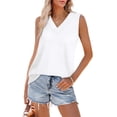 thumbnail image 3 of Wiholl Tank Tops for Women Summer V Neck T Shirts Trendy Sleeveless Basic Tee Loose Fit 2026 Fashion, 3 of 8