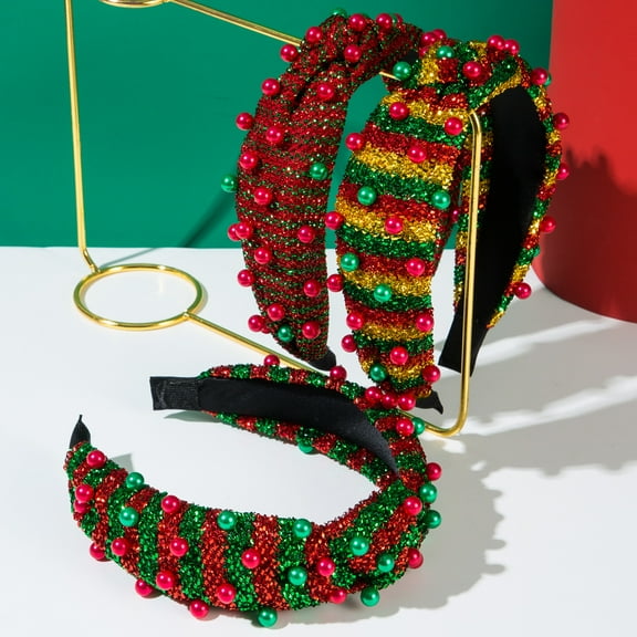 Yoyauz Women's Headbands Pearl Crystal Knot Headband Rhinestone Embellished Gemstone Headband Women's Christmas Holiday Hair Accessories Holiday Party Gifts