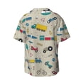 thumbnail image 6 of PAYOHTO Traffic Elements Pattern Mens Hawaiian Casual Short-sleeved Shirt Tropical Summer Beach Button Down Shirts, 6 of 7