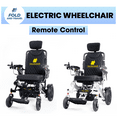thumbnail image 2 of Fold And Travel Auto Recline Light weight Fold able Electric Power Portable Wheel chair - Silver Frame, Blue Seat, 2 of 14