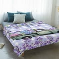 thumbnail image 4 of Purple Flowers Blanket Soft Cozy Warm Throw Blanket for Couch, Plush Fuzzy Flannel Fleece Blankets for Sofa, Weeping Spring Floral Truck Butterfly Checkered Bed Blankets Gifts for Men, 50"x80", 4 of 9