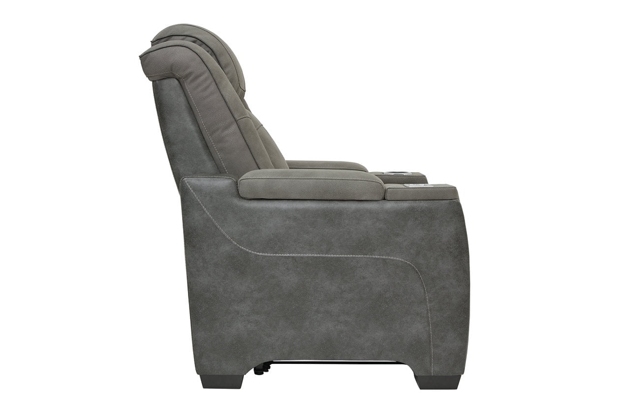 Ashley Furniture Next-Gen DuraPella Faux Leather Power Recliner in Gray