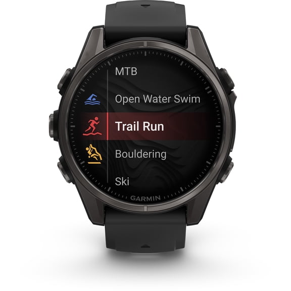 Garmin, monitor deportivo, fenix 8, 43mm, AMOLED, Sapphire,Carbon Gray