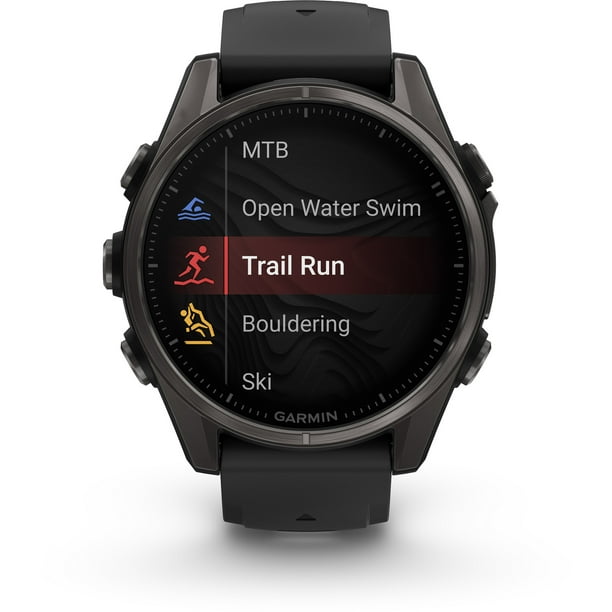 Garmin, monitor deportivo, fenix 8, 43mm, AMOLED, Sapphire,Carbon Gray