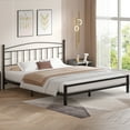 thumbnail image 3 of VECELO Metal King Size Headboard, Heavy Duty Steel Curved Headboard Only for Bedroom, Easy Assembly, Black, 3 of 6