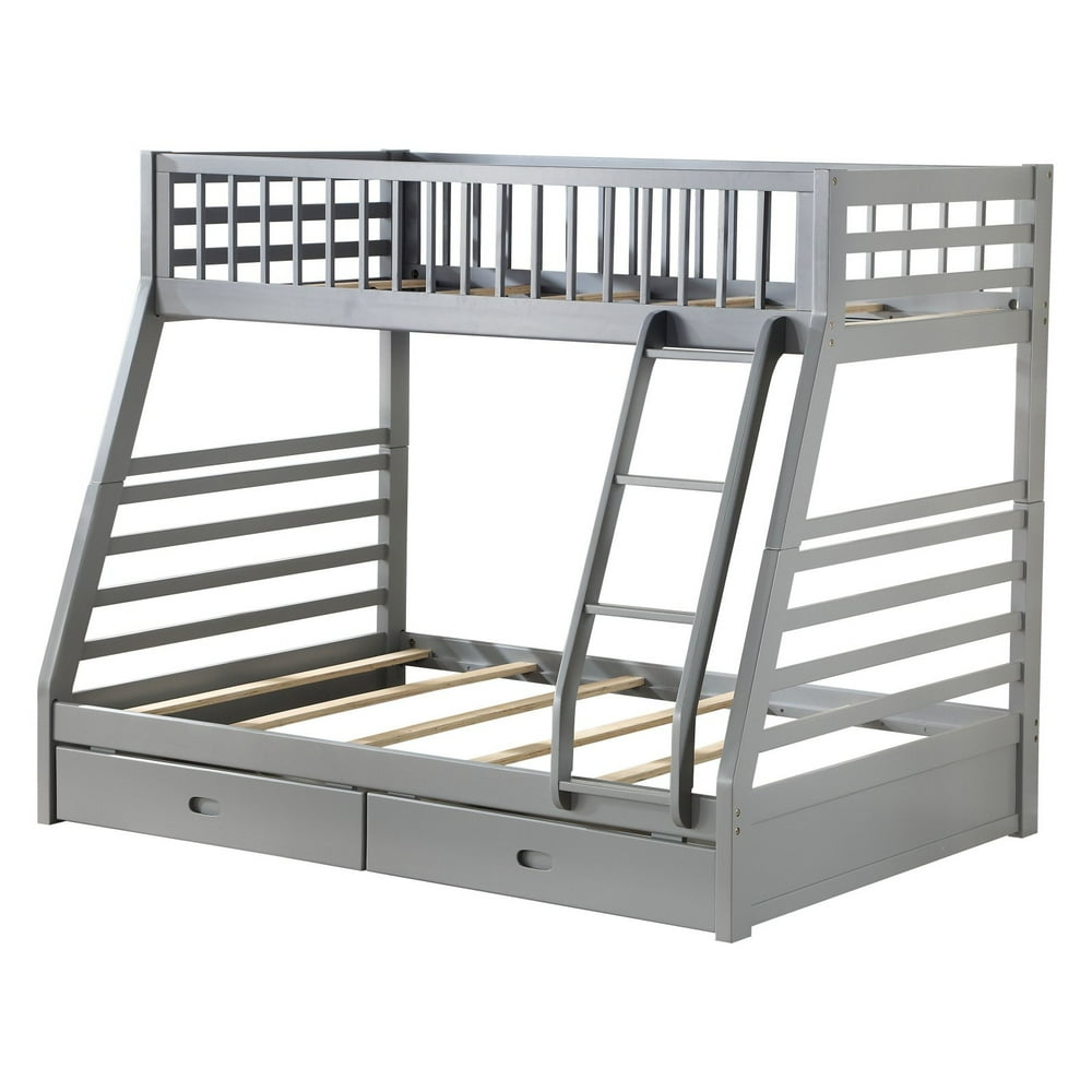 Acme Jason Twin over Full Bunk Bed with 2 Drw in Gray