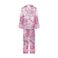 thumbnail image 3 of Family Matching Christmas Pajamas Set Santa Letter Print Holiday Satin Sleepwear Dad Mom Kids PJs, 3 of 10